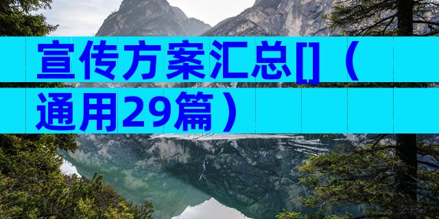 宣传方案汇总[]（通用29篇）